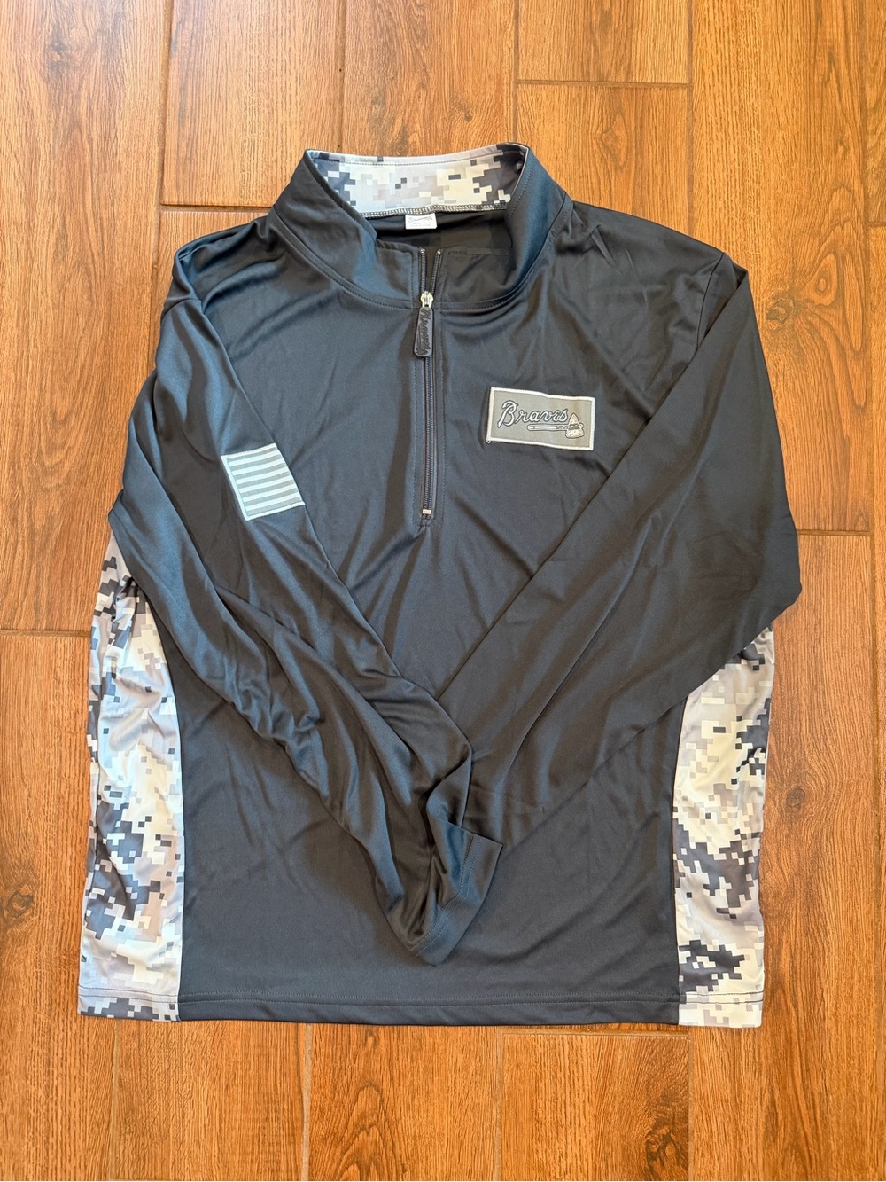 Atlanta Braves Men's Quarter-Zip Performance Shirt - Digital Camo / large